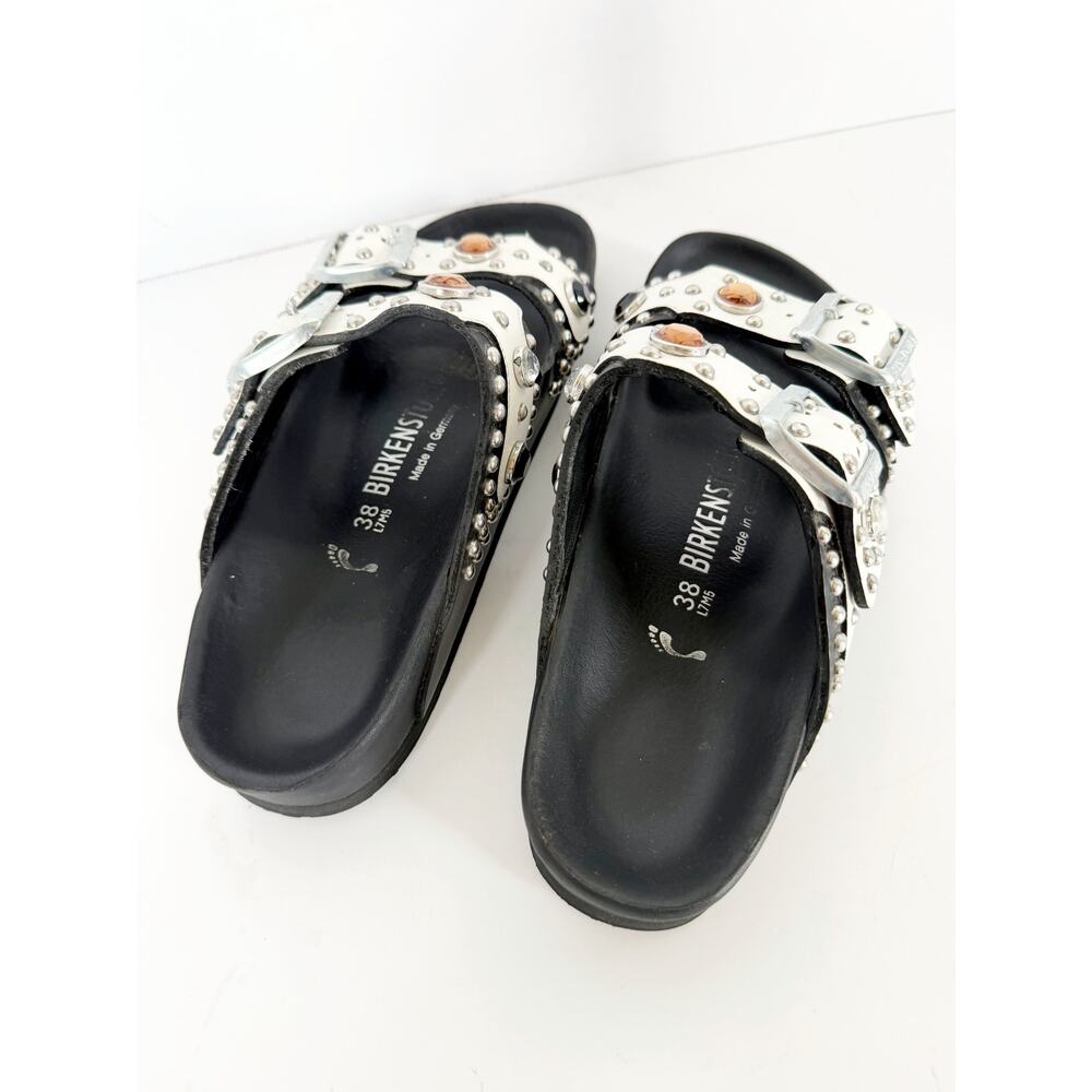 Birkenstock x Heidi Klum Studded Grommets Arizona Sandal White Sz 38 EU - Picture 6 of 16